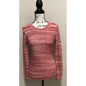 Loft Outlet Pink & White Knit Pullover Sweater Size XS